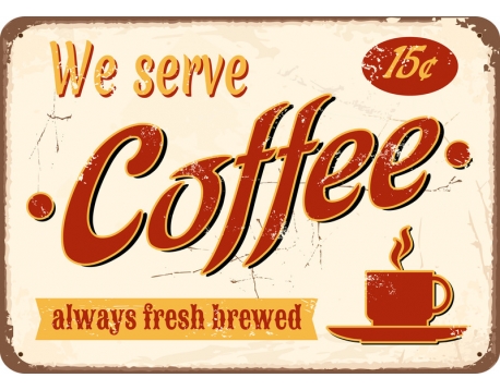 Afdruipmat 49x39 cm. - Retro We serve Coffee